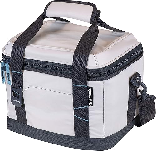 CleverMade Bolsa térmica suave plegable  Bolsa térmica aislada para 18 latas a prueba de fugas con abridor de botellas y correa para el hombro para