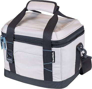 CleverMade Collapsible Soft Cooler Bag -Tote - Insulated 18 Can Leakproof Small Cooler Box with Bottle Opener and Shoulder Strap for Lunch, Beach, and Picnic - Cream
