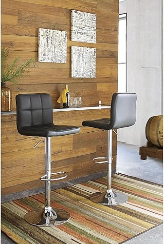 Miniatura 72 de Ashley Signature Design - Taburete de bar tapizado Negro -,Marrón,Gris,Two Toned,Marrón tapizado,Blanco