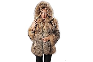 Cozy and Stylish: Real Raccoon Fur Coat for Women