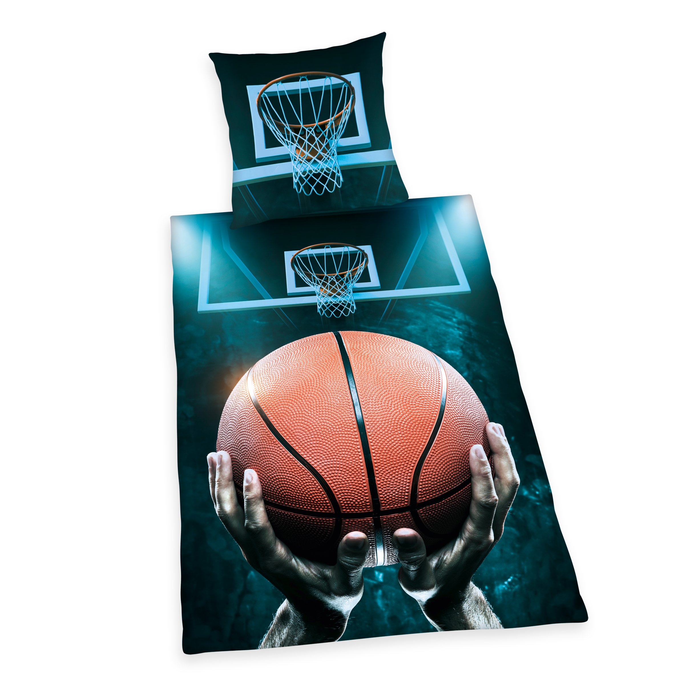 Parure de lit basketball 140x200 Herding housse de couette réversible coton