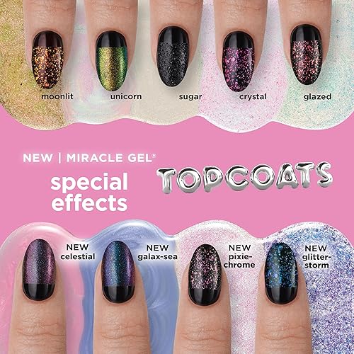 Miniatura 8 de Sally Hansen Miracle Gel - Esmalte de uñas con efecto especial de capa superior Calidad de salón, fórmula tipo gel, sistema de dos pasos, no