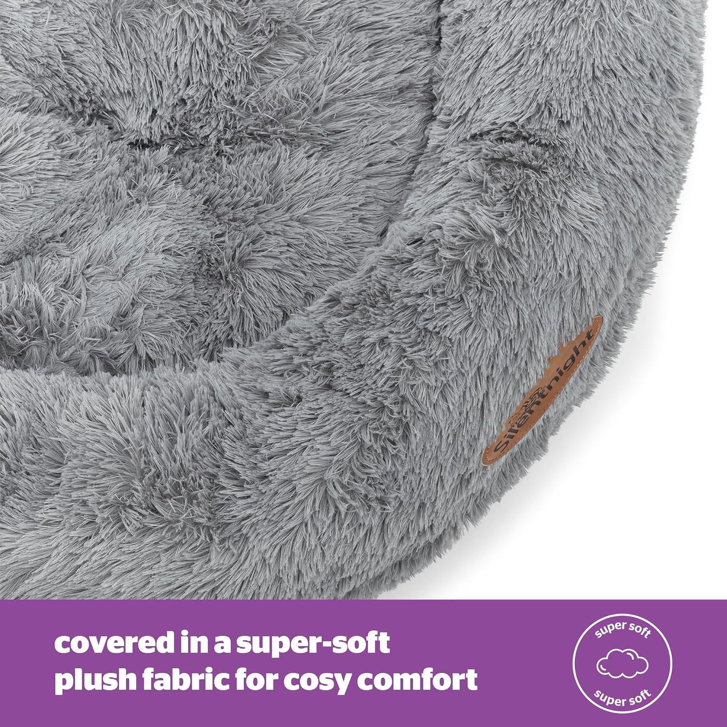 Silentnight Donut Calming Dog Bed – Calming Dog Cat Pet Bed Anxiety Relief Soft Fluffy Doughnut Pillow – Easy Clean Machine Washable Luxury Plush Dog Pillow Basket – 70cm - Grey 5 91dbZyJZzQL. AC SL1500