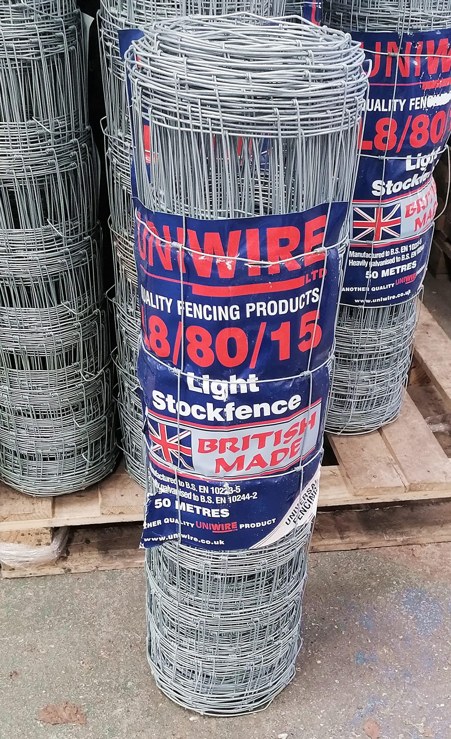 F&G Supplies Wire Stock Fencing | 50m roll of L8/80/15 | Made in the UK | Ideal for Dog proofing/Sheep/Pigs/Farm