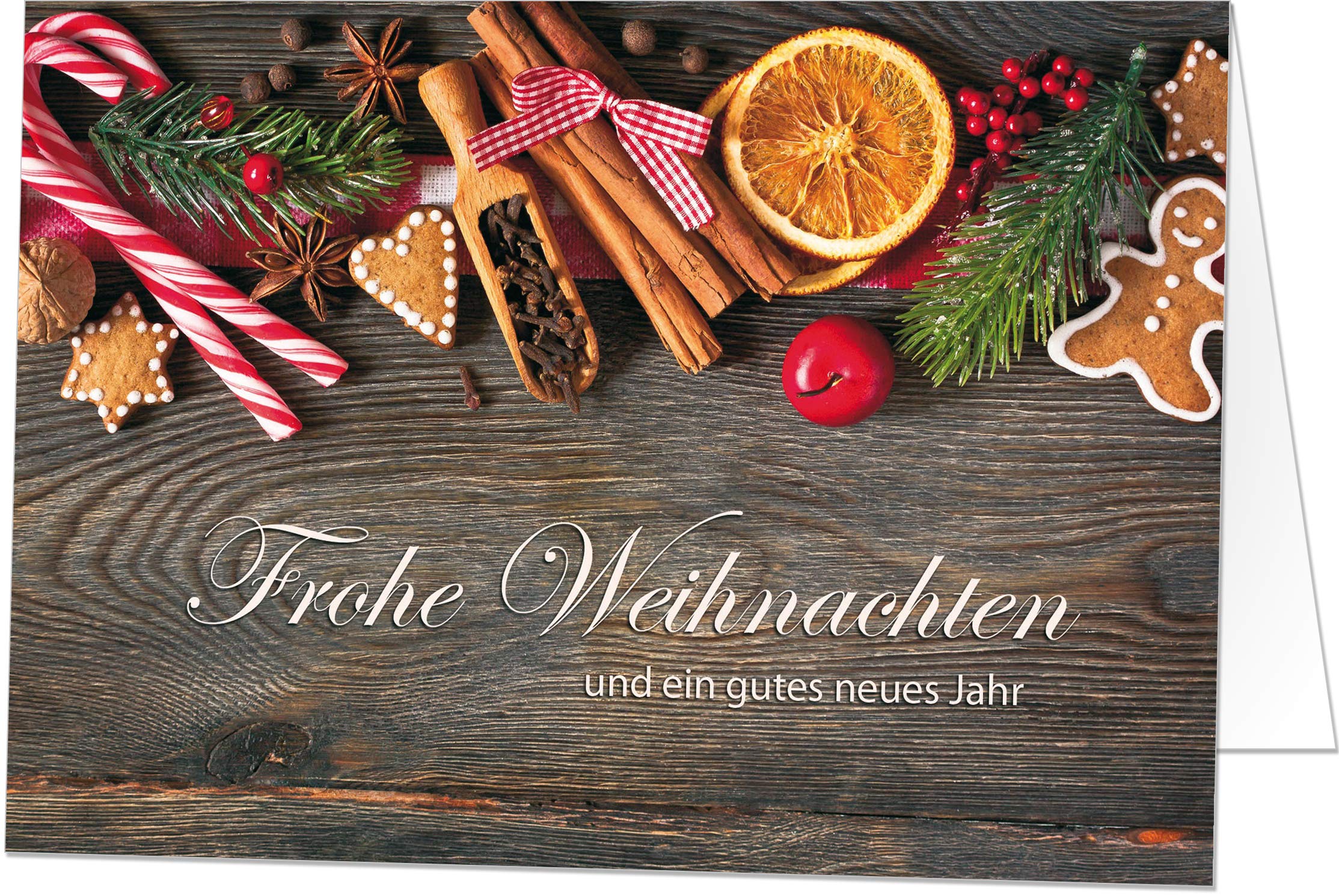 50 Exklusive Weihnachtskarten (Klappkarten) mit Umschlag, perfekt für Stilvolle Grüße an Geschäftspartner und Freunde
