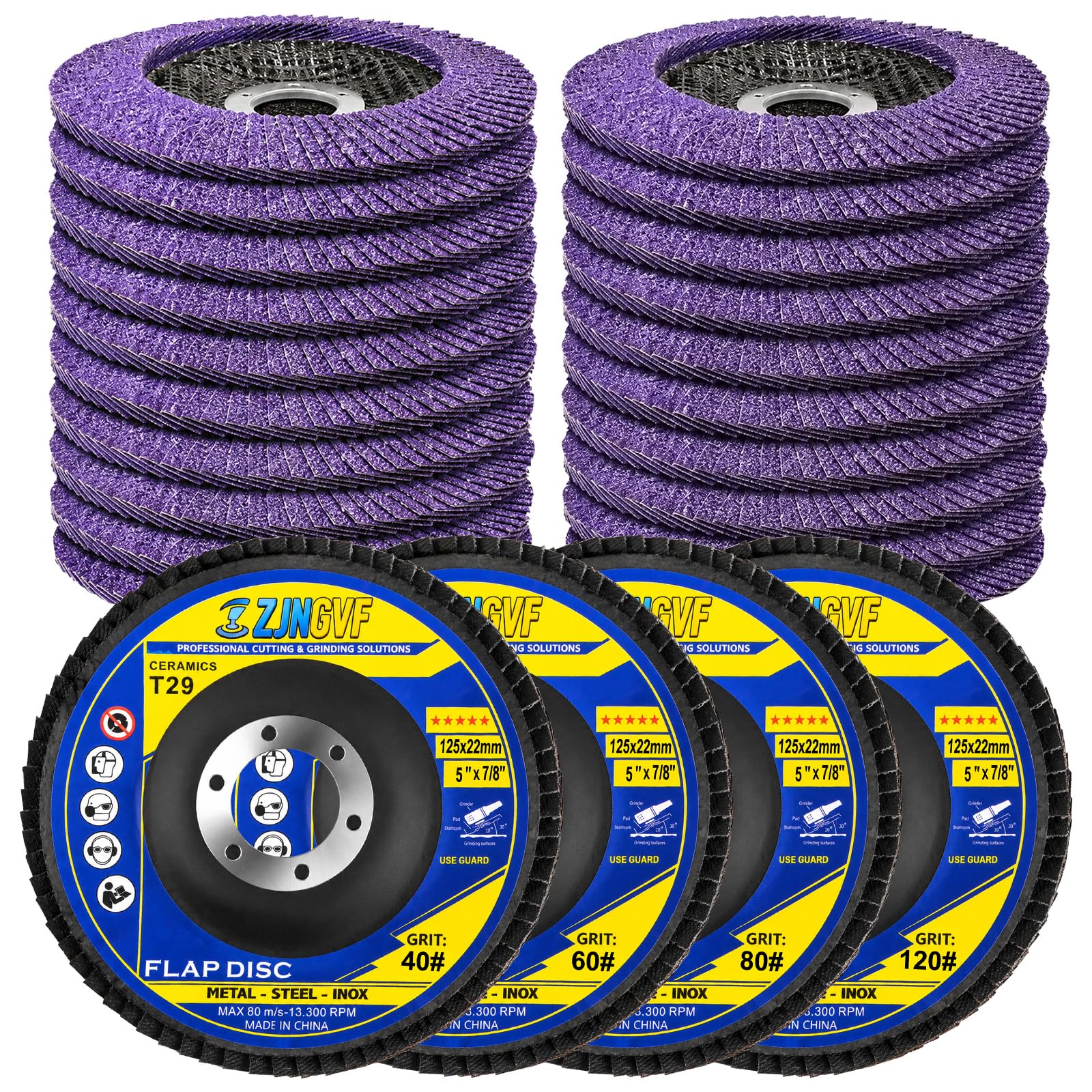Purple Ceramic Flap Discs - Angle Grinder Abrasives -13