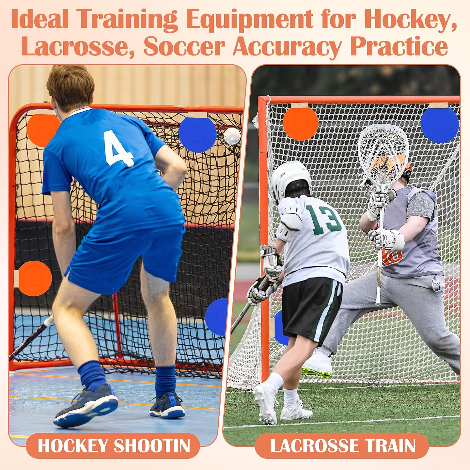 4+1Pcs Magnetic Hockey Targets Silicone Goal Target Discs with Bag | Withstand Powerful Shooting, Ideal Training Equipment for Hockey, Lacrosse Nets & Soccer Baseball, Practice Accuracy