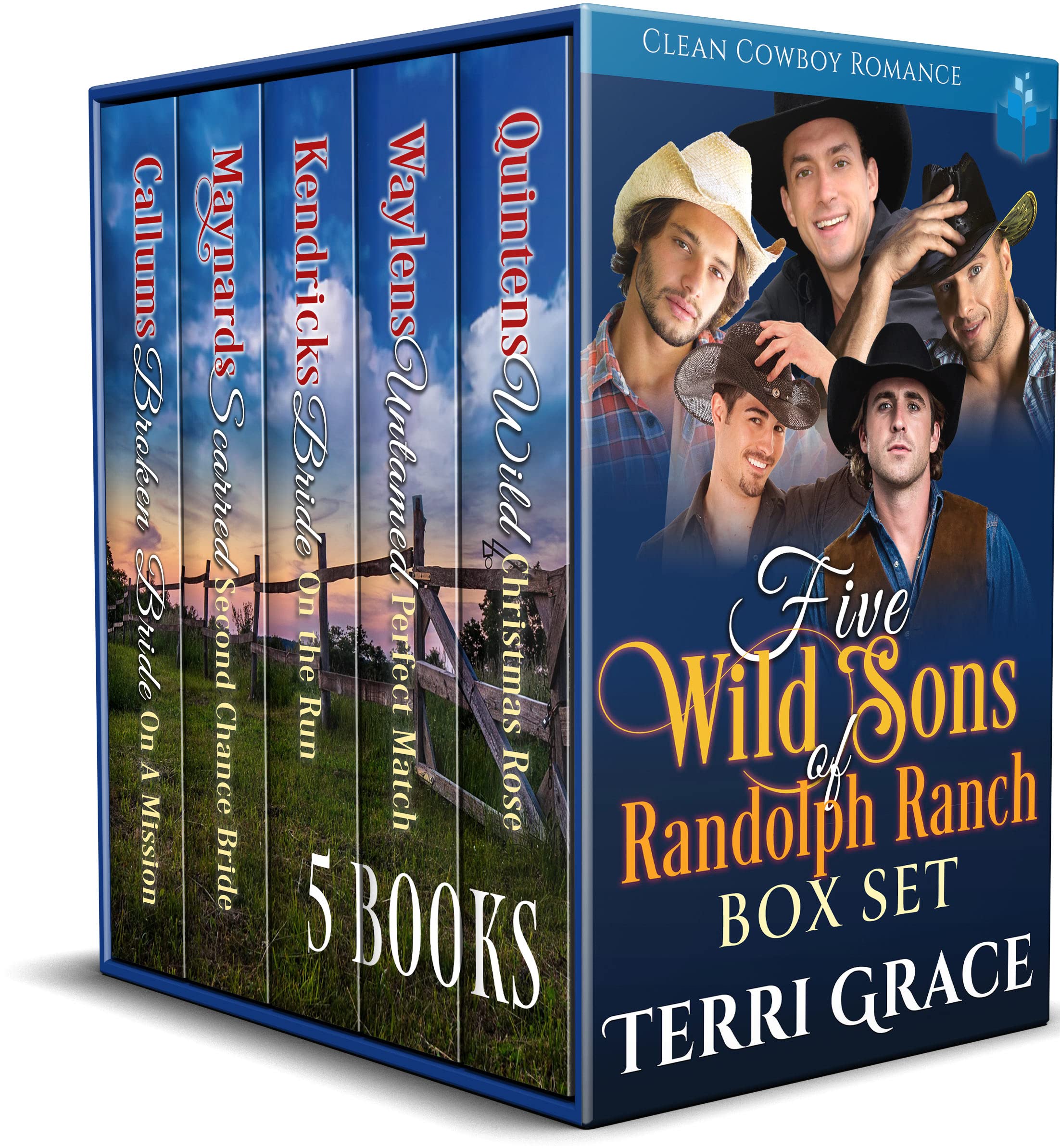 The Five Wild Sons of Randolph Ranch Box Set: Clean Cowboy Romance