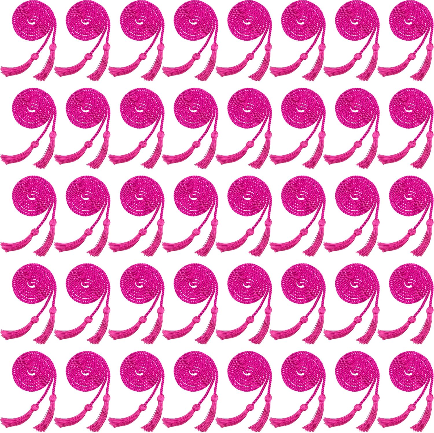 40 Pieces Graduation Honor Cord Yarn Honor Cords with Tassel for High School Bachelor College High School Graduation Students (Fuchsia)