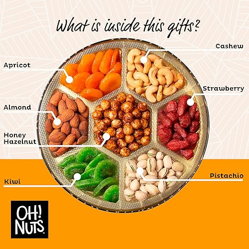 Miniatura 2 de Cesta de regalo de frutas secas y frutos secos, lata de regalo redonda prémium para ocasiones especiales, cumpleaños, aniversario, fiesta