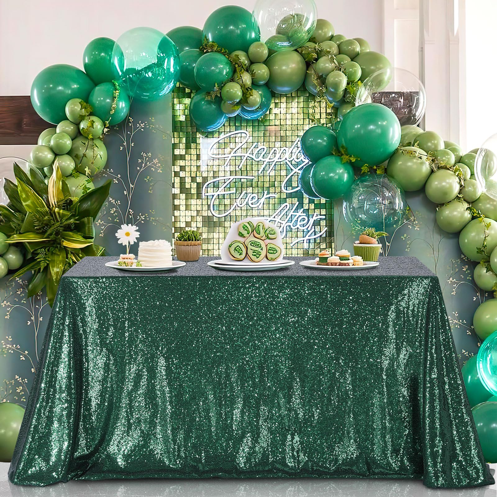 Rectangle Sequin Tablecloth 90x156 Inch Party Tablecloths Glitter Fabric