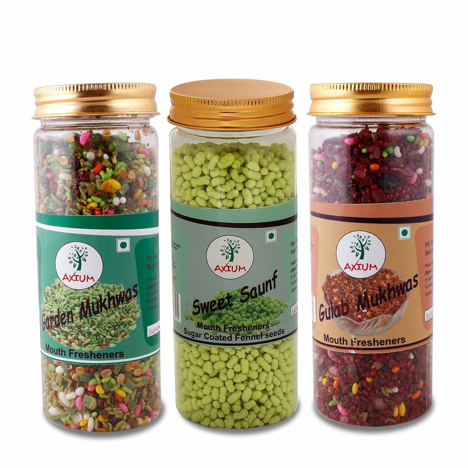 Axium Gulab Mukhwas, Garden Mukhwas, Sweet Saunf Combo Pack (600 Grams ...