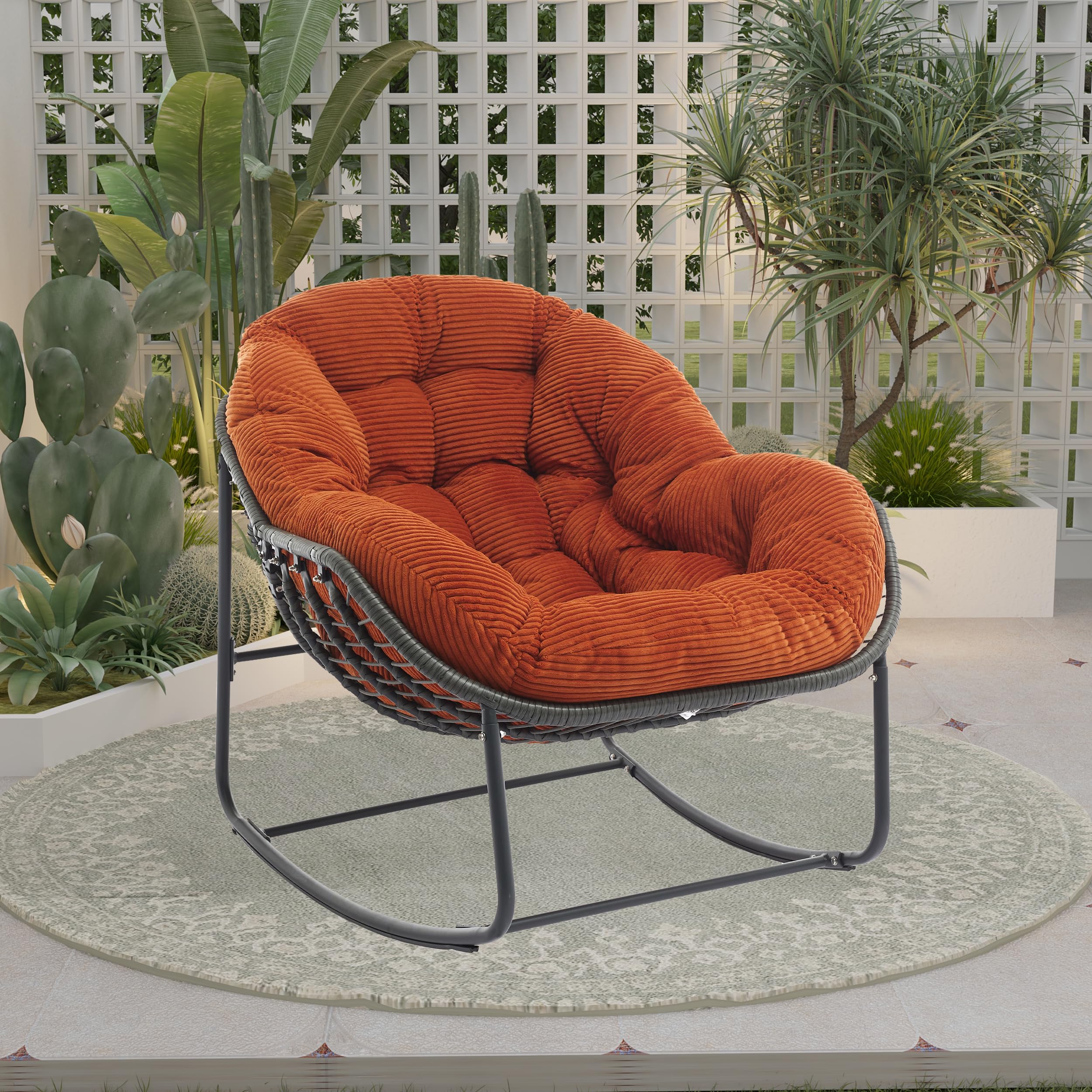 Recliner Chair Papasan Chair Rocking Chair Orange Papasan