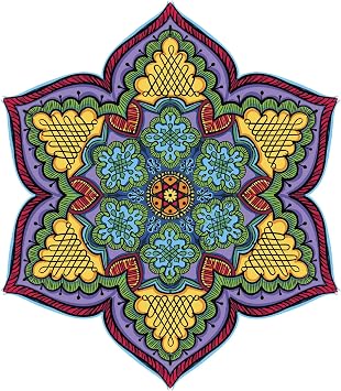 Divine Designs Colorful Celtic Knot Patterned Mandala Flower Drawing Vinyl Decal Sticker 12" Tall