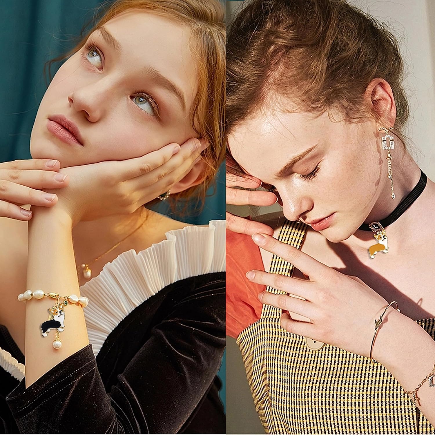 yueton 24PCS Enamel Alloy Cute Animal Pet Dog Puppy Charms Pendant Corgi Frenchie Shiba Inu Husky Pendant for Necklaces Bracelets Keychains Dog Collar Jewelry Making and DIY Crafts - Image 3