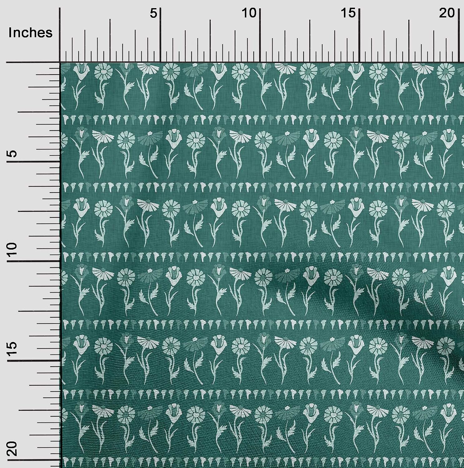 oneOone Cotton Flex Dark Green Fabric Block Craft Projects Decor Fabric Printed by The Yard 40 Inch Wide-C0