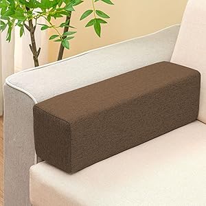 Cojines para reposabrazos de sofá, almohada cervical rectangular, relleno de espacio de cama, almohadas con cremallera para cama, coche, sala de estar (180 x 3 x 5 cm, marrón)