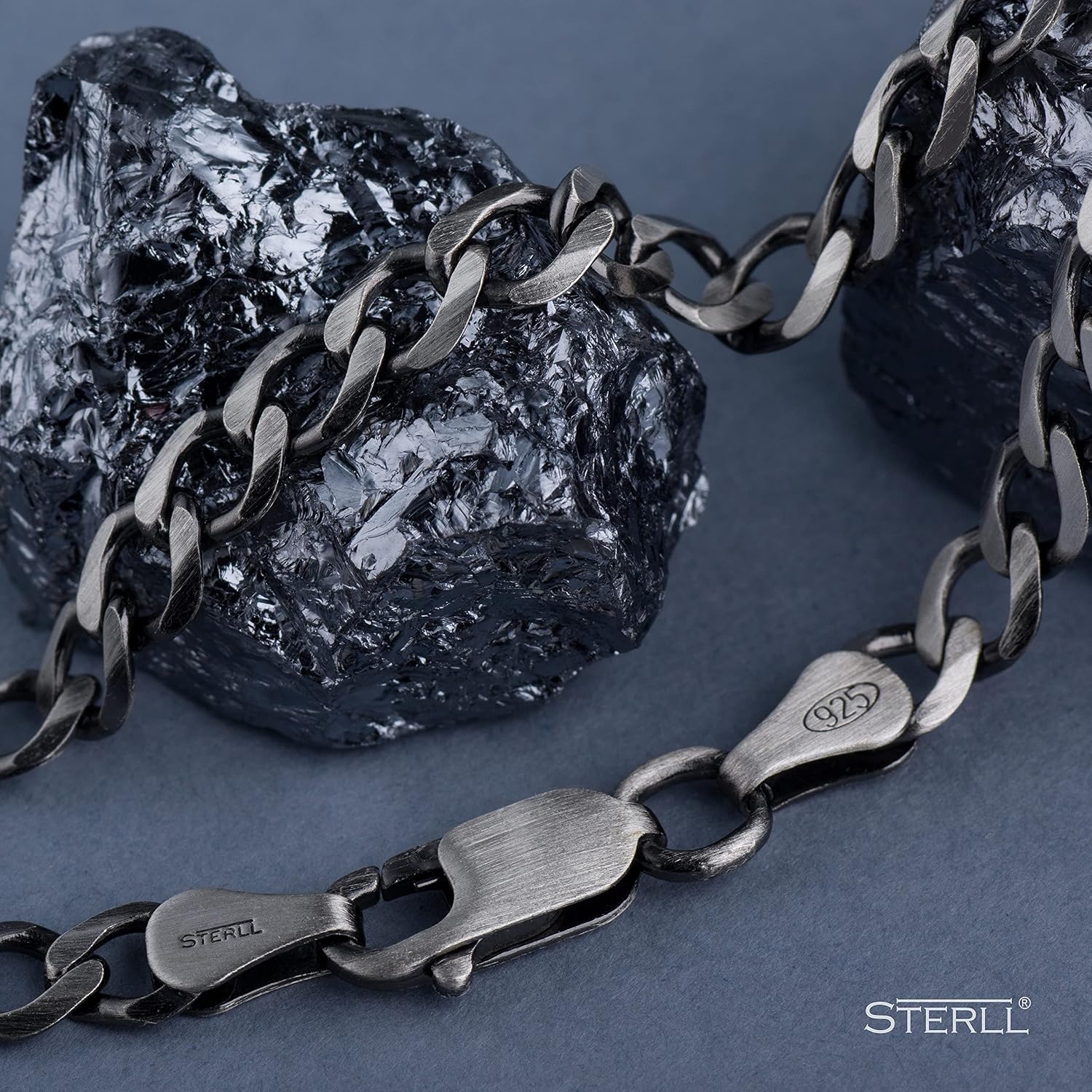 Premium Mens Bracelet Crafted From 925 Sterling Silver With Black Oxidized Finish, Black,Silver, 22 centimeters - Image 5