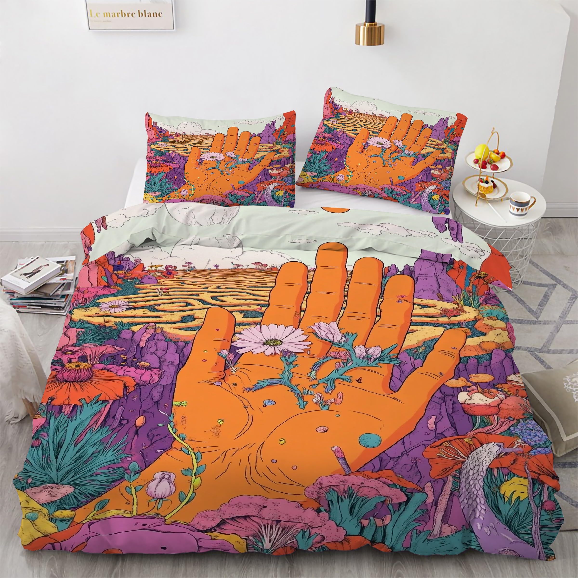 Housse de couette 240 x 260 facile à border grâce à sa fermeture éclair intégrée