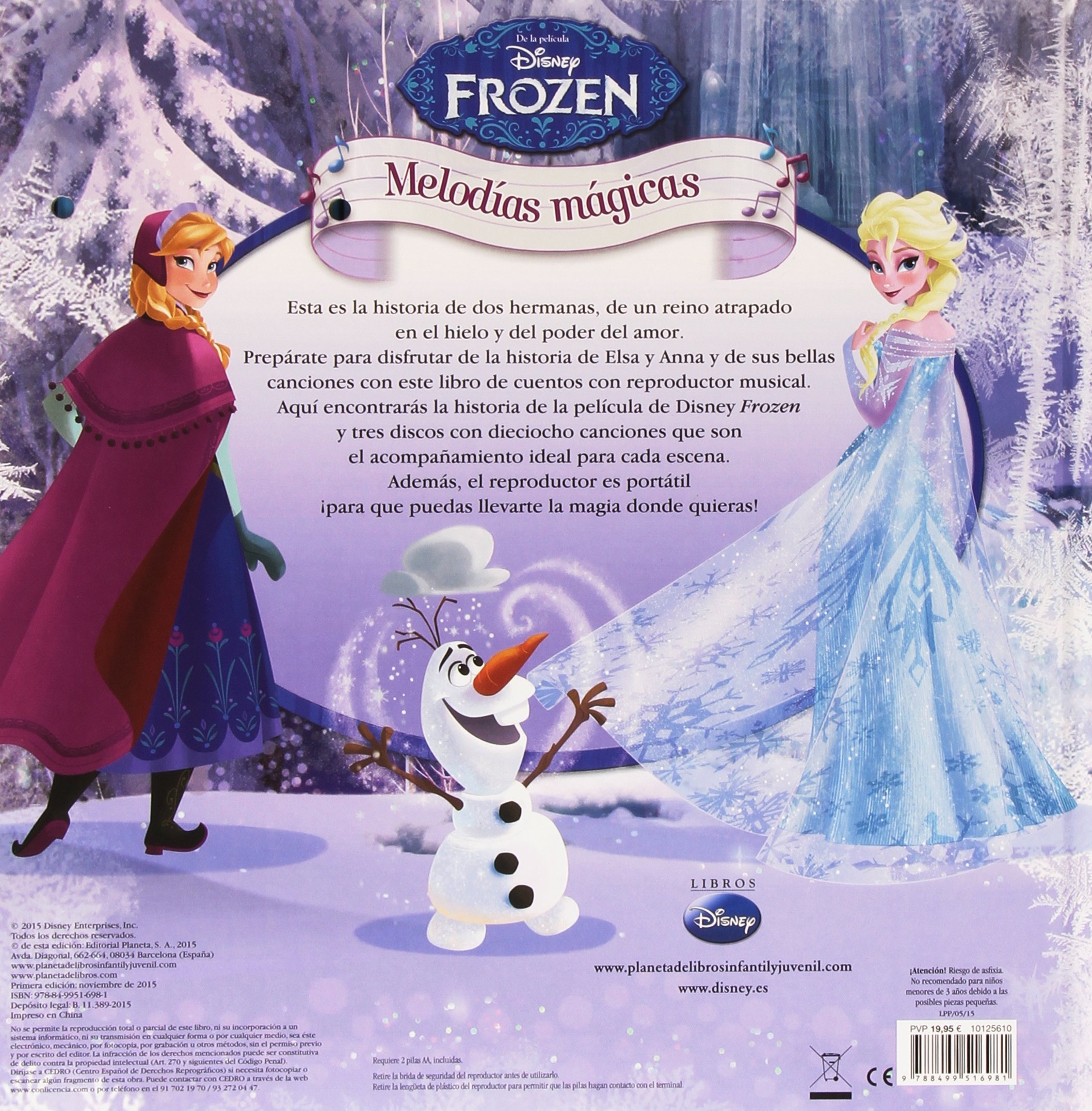 Frozen. Melodías mágicas: Libro de cuentos y reproductor musical (Disney. Frozen)