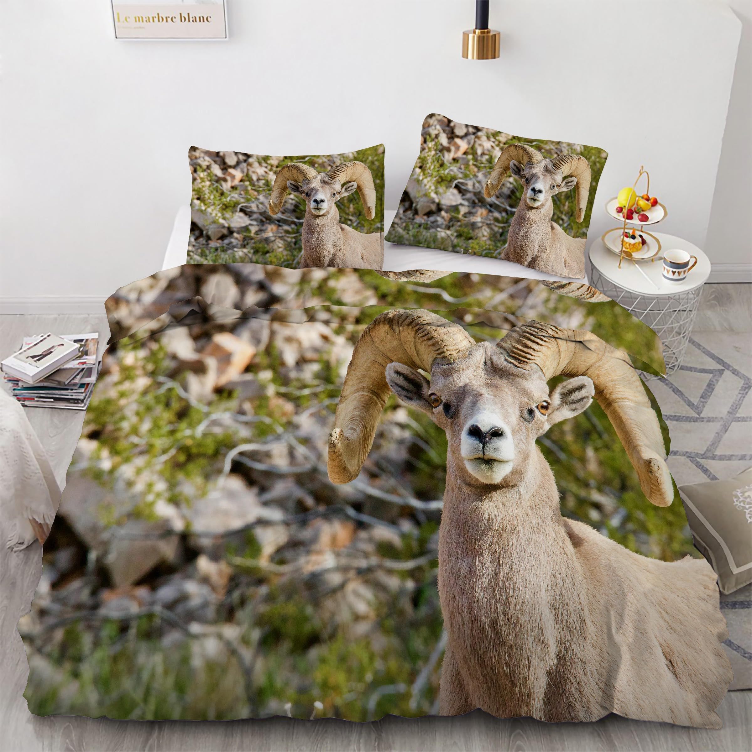 Parure de lit mouflon 200x200 en microfibre douce avec zip