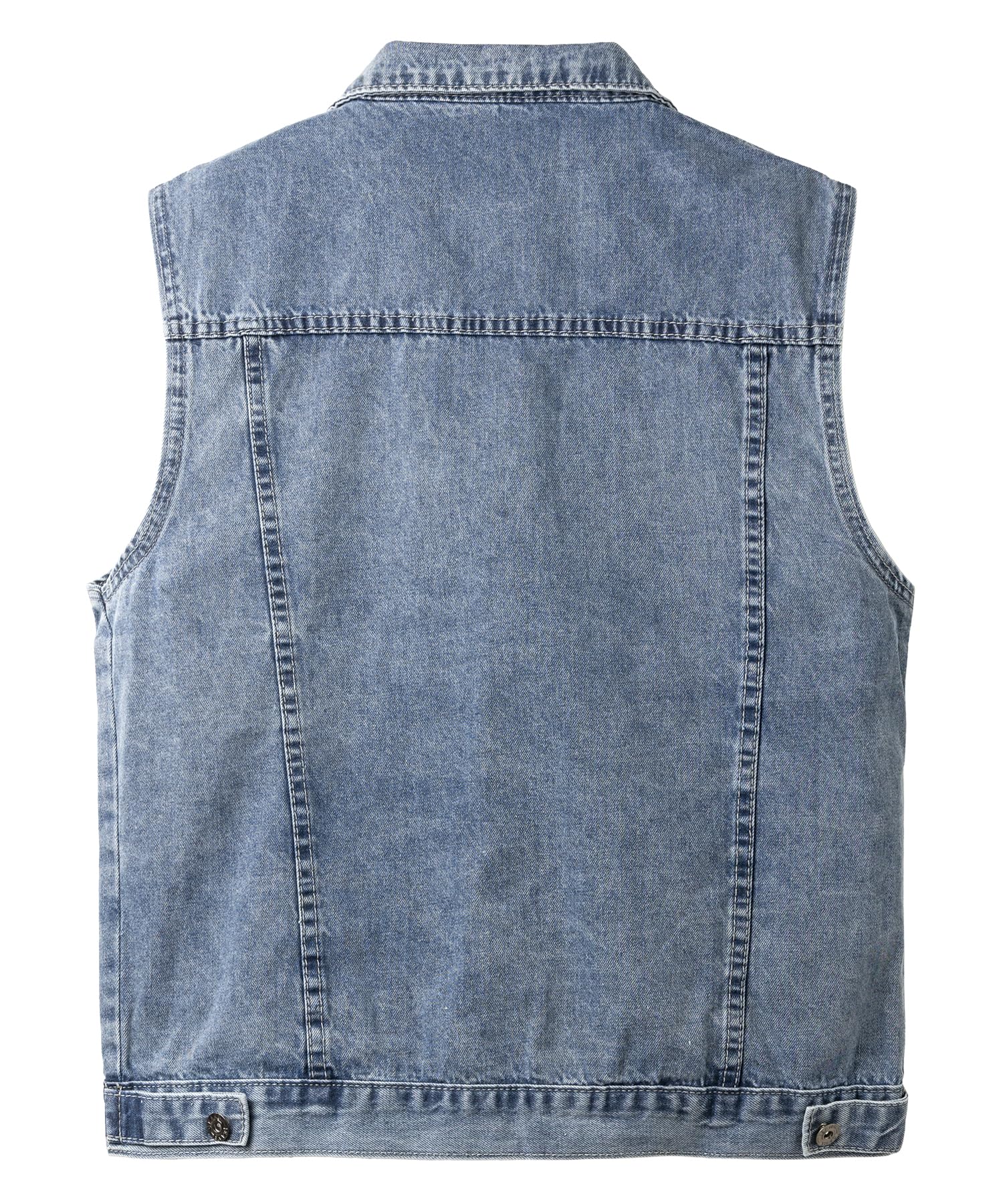Gilet en Jean pour Hommes Vintage Blouson sans manche en Jean Veste Denim Cowboy Gilet de Moto avec Poches