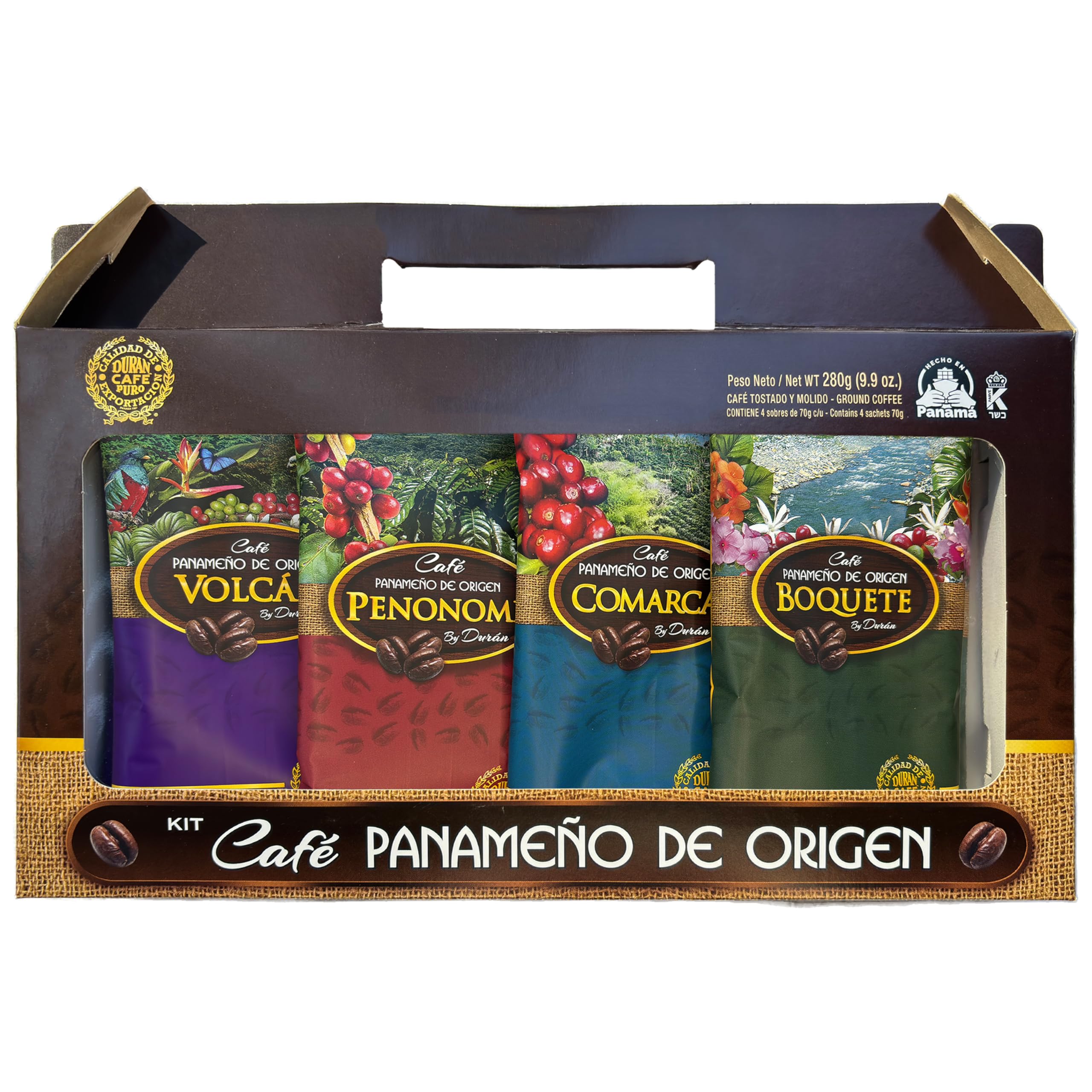Cafe Duran - Cafe Panameno de Origen, Ground Coffee Gift Pack, 4 Varieties, 9.9 oz