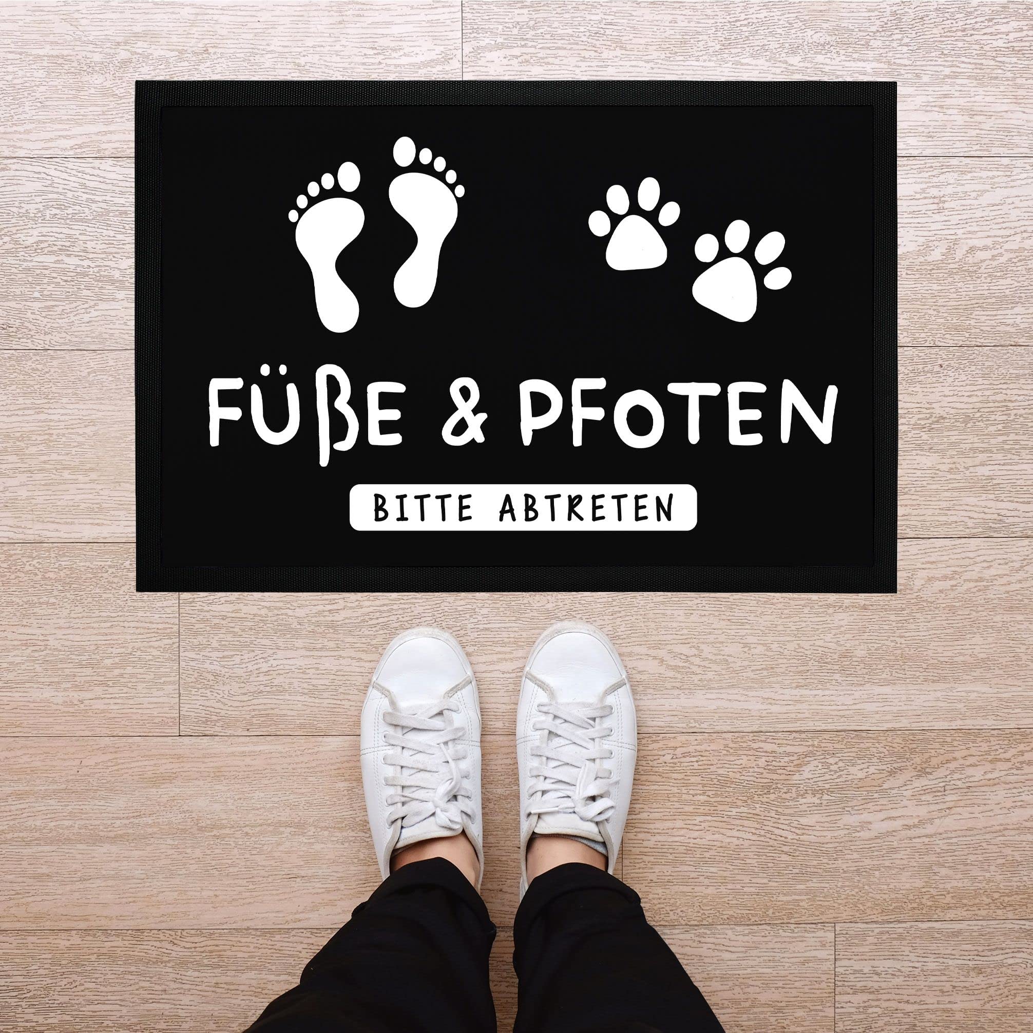 Speecheese Fußmatte Pfoten Bitte Hier Abtreten Fußmatte In 35x50 Cm Ohne Rand Mit Bunten, Fußabtreter - Foto 4