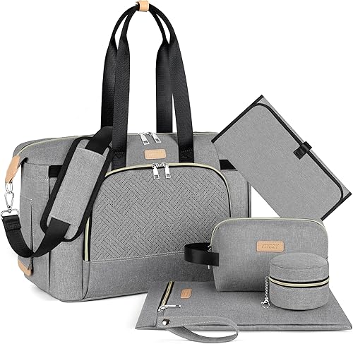 Miniatura 13 de ITIEZY Bolsa de pañales tipo tote para bebé - Bolsa grande para mamá con cambiador portátil, estuche para chupete, bolsas de hospital, bolsa de