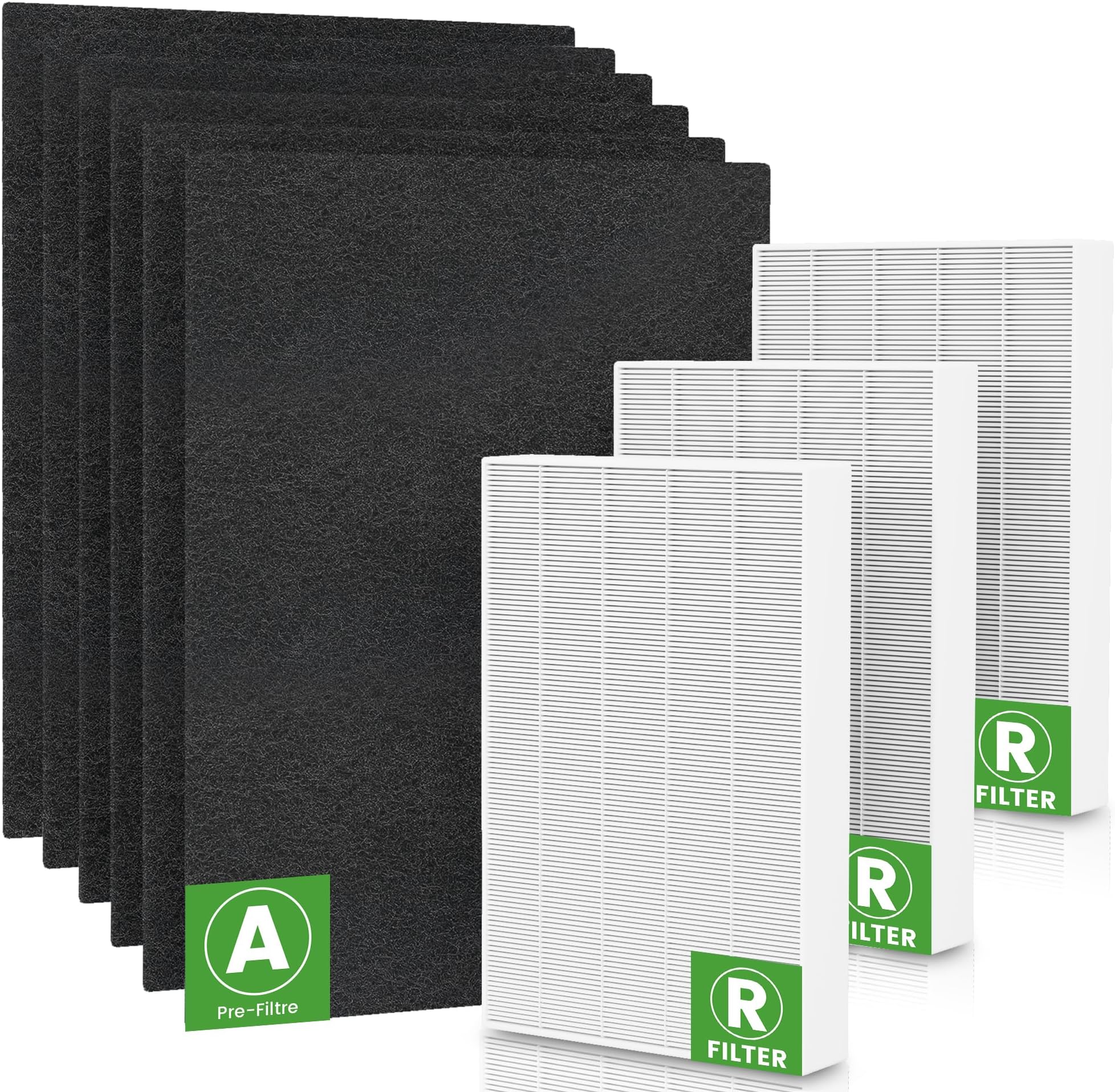 2 Pack 3-in-1 HEPA Replacement Filter Compatible with PureZone Air ...