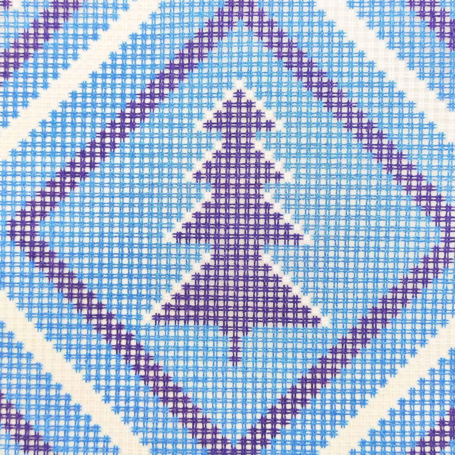 Howie's Needlepoint Needlepoint Kits for Adults, Pillow Front Cross Stitch Kit with Embroidery Pattern on Canvas, Yarn, 2 Needles and Instruction, 16 x 16inch(Blue Forest)