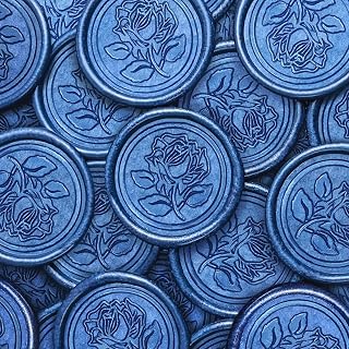 25Pcs Wax Seal Stickers Handmade Envelope Seals Self Adhesive Wax Stickers for Wedding Party Invitations, Envelope, Gift Wrap, Christmas(Rose Style, Blue)