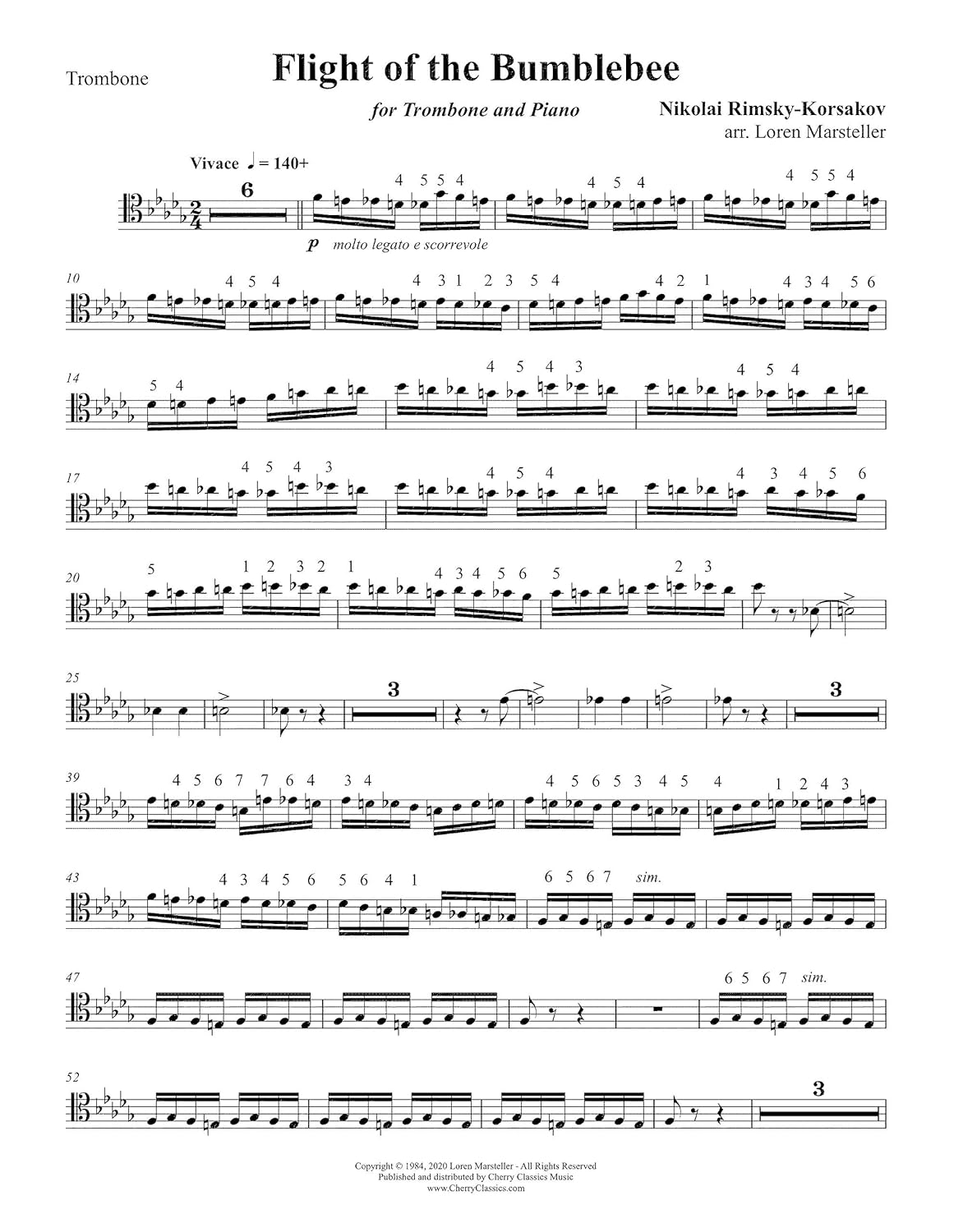 Flight of the Bumblebee for Trombone and Piano      Sheet music – January 1, 2020