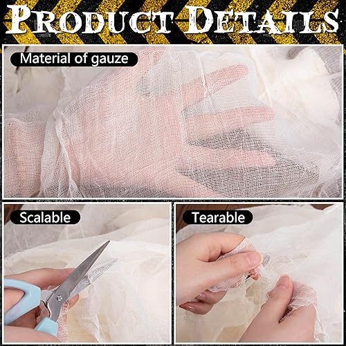 Miniatura 9 de Watayo 8 piezas de cortinas de puerta de Halloween, cortina sangrienta de 65 x 39 pulgadas, cortina espeluznante para decoración de casa embrujada