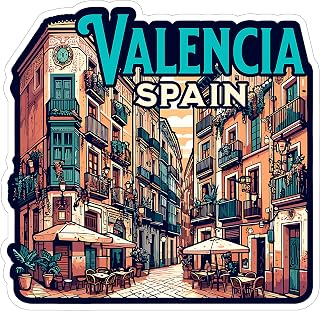 Valencia Spain Sticker 4 Inch City Travel Souvenir Destination - Waterproof Vinyl Decal for Laptop Water Bottle Car Tumbler - Durable Aesthetic Long-Lasting Stickers for Adults ID44990