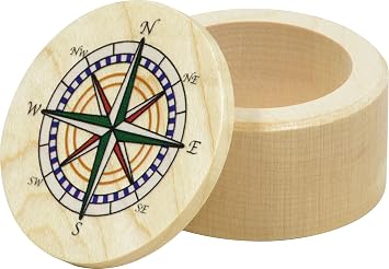 Maple Landmark Compass Rose Trinket Box - Made in USA