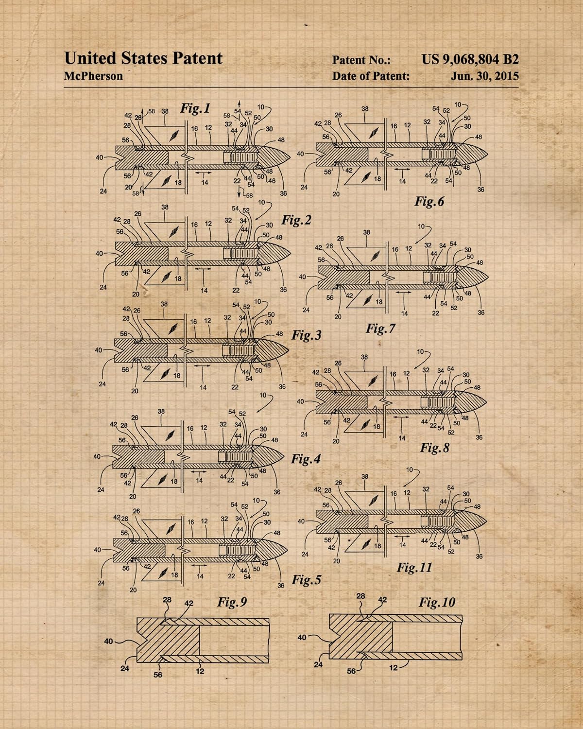 Classic Bow Arrow Archery Mathews Gears Patent Prints, 6 (8x10) Unframed Photos, Wall Art Decor for Home Work Office Hunting Fishing Outdoors Tools Garage School Student Teacher Country Sportsman
