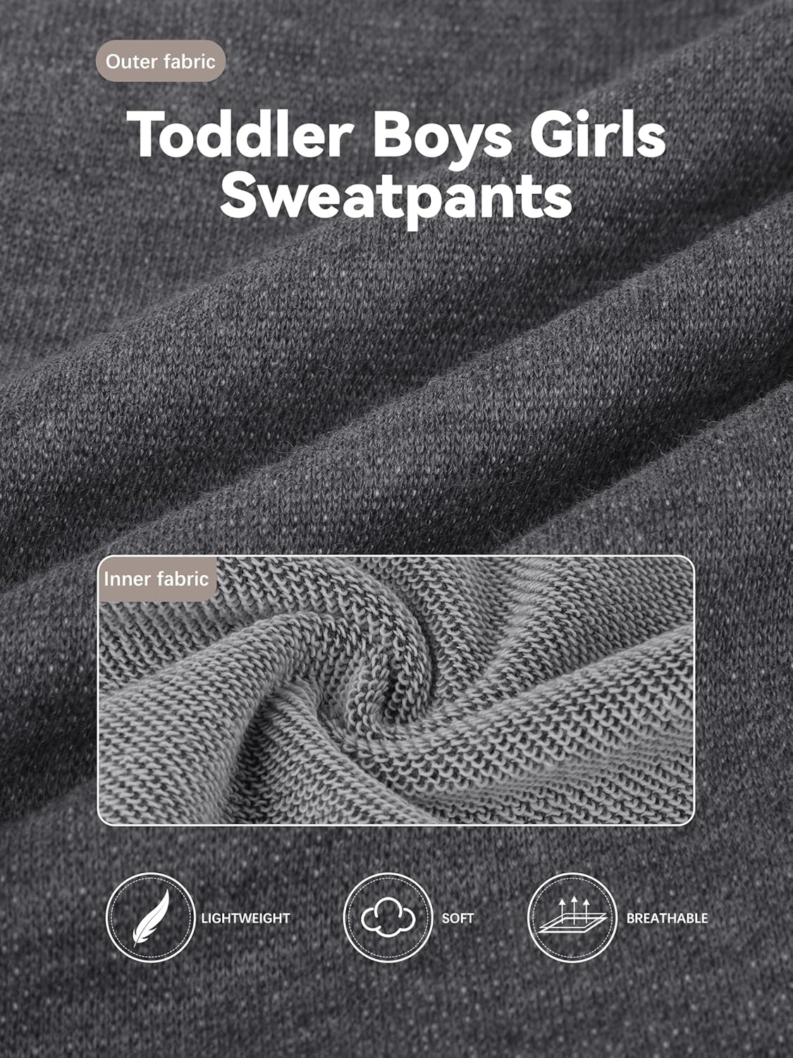 3 Pack Toddler Boys Girls Sweatpants Toddler Boys Kids Joggers Pants with Pocket Drawstring Athletic Clothes - Image 2