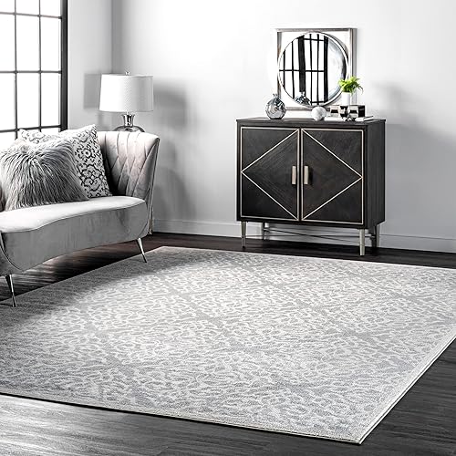 nuLOOM Jaime - Alfombra vintage de enrejado, 5 x 7 pies 5 pulgadas, gris, rectangular