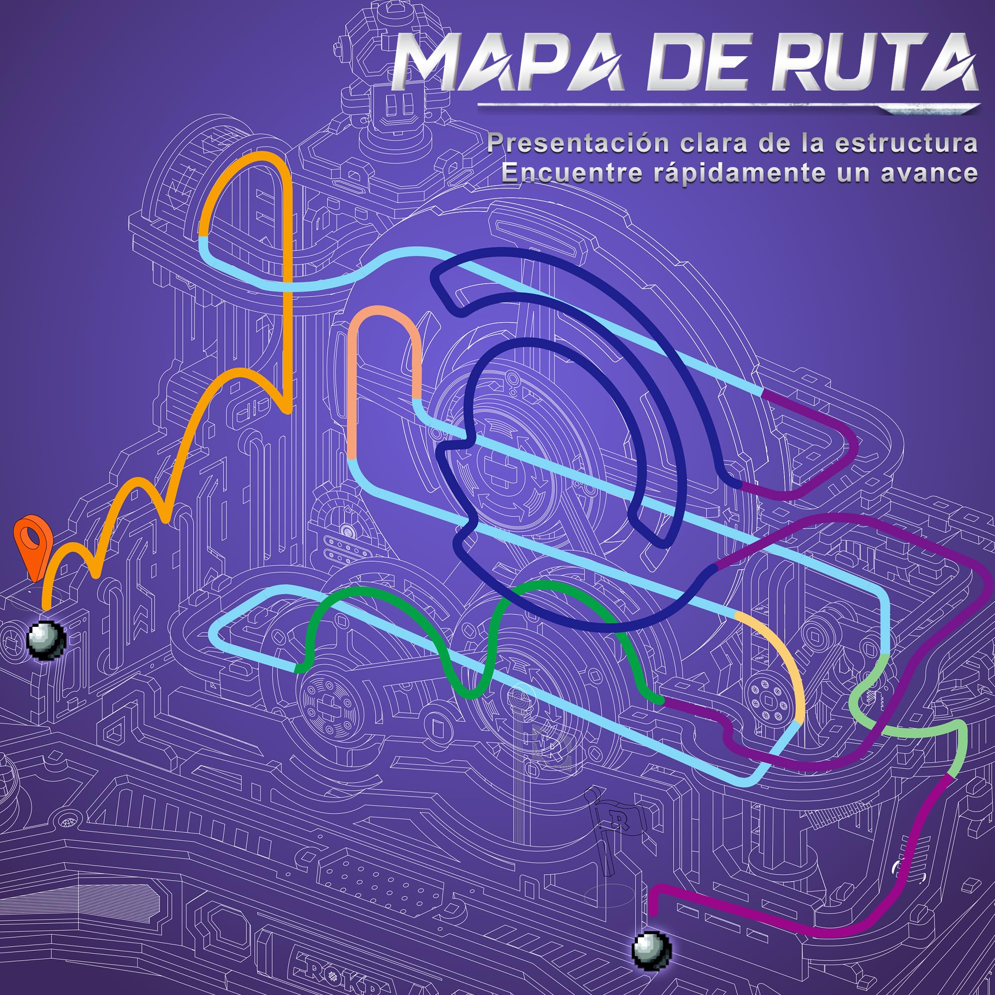 ROKR Puzzle 3D Madera Pistas para Canicas,Gear Ball Challenge Maquetas para Construir Adultos,Regalos DIY para Hombres y Niños