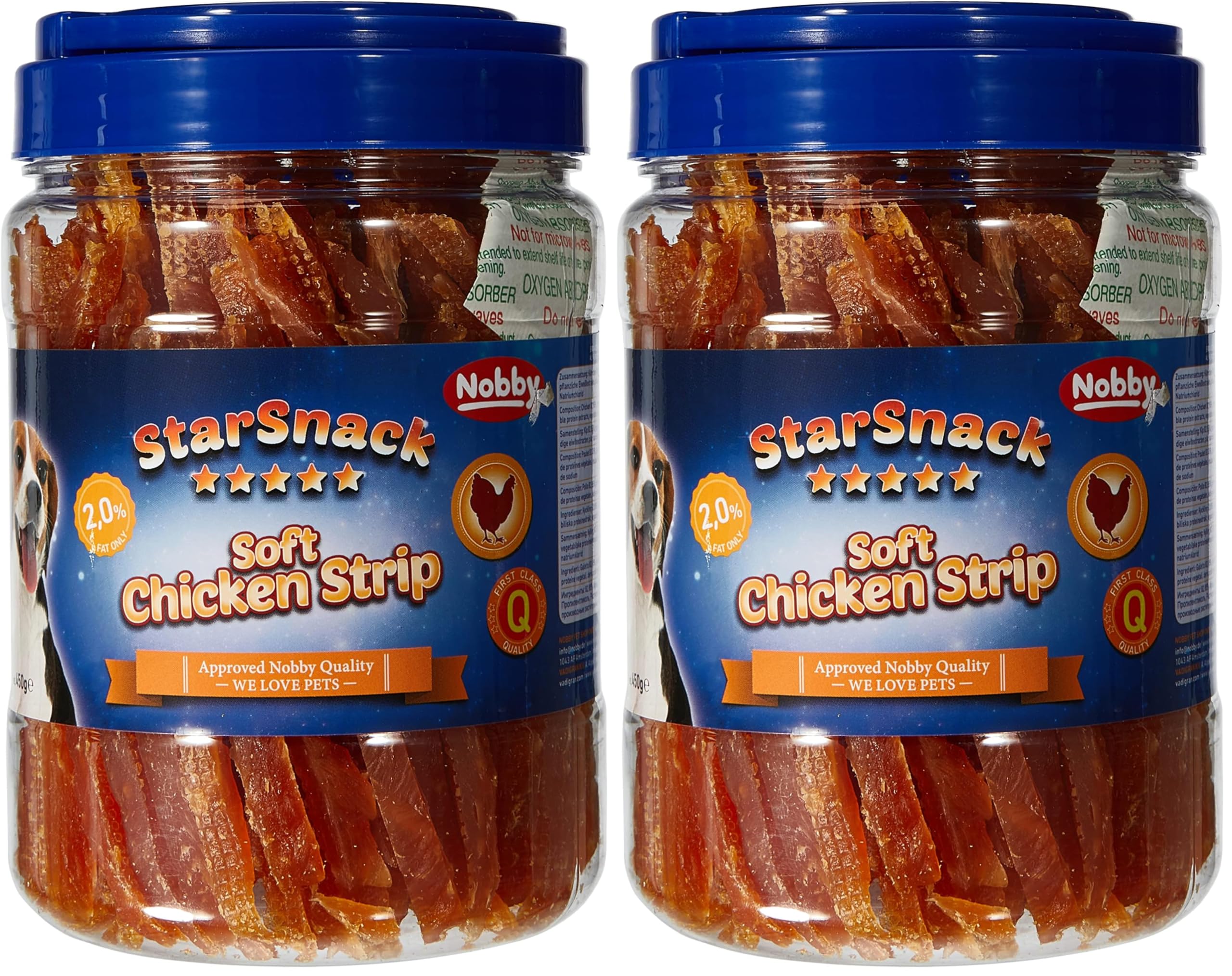 Nobby StarSnack - Tira de Pollo Suave, 450 g (Paquete de 2)