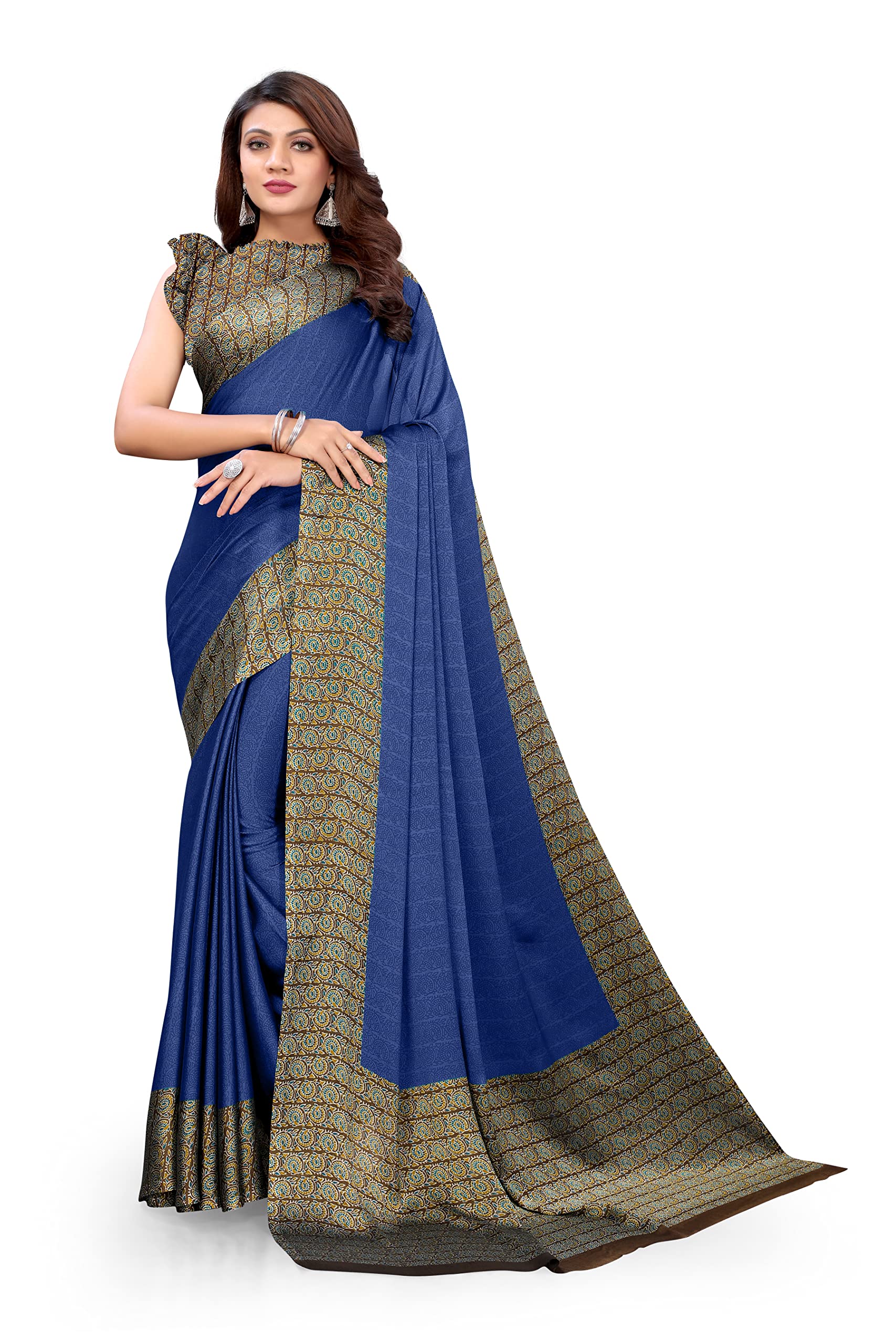MIRCHI FASHION Women's Designer Chiffon Bandhani Printed Saree with Blouse Piece