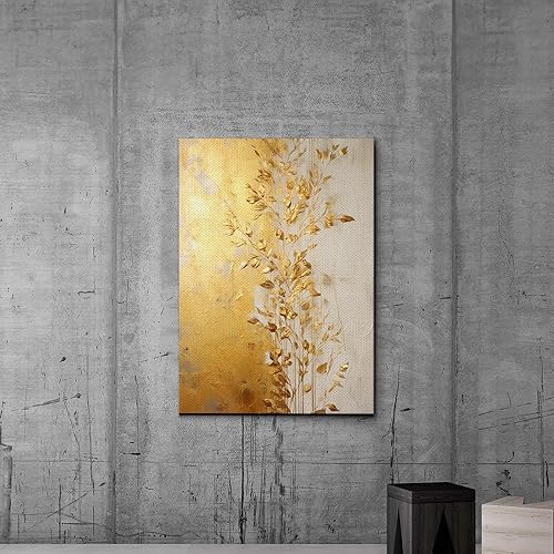 Miniatura 6 de Original Ginkgo biloba Print On Canvas, Modern Textured Gold Wall Art, Abstract Gold Leaves Print, Living room Wall Decor, Art Print, Wall