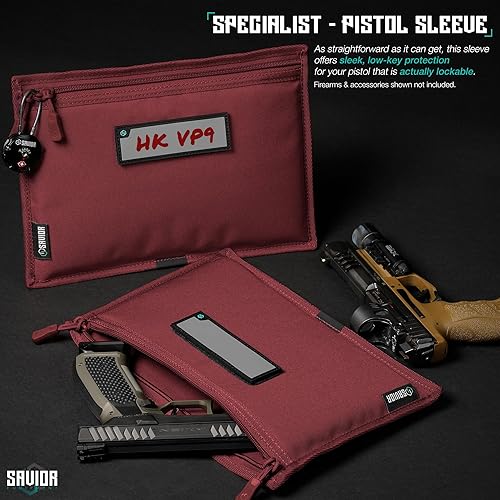 Miniatura 7 de Savior Equipment Funda táctica 600D para arma de fuego, funda suave con parche reflectante para bolsa de gama Specialist Series, cremalleras