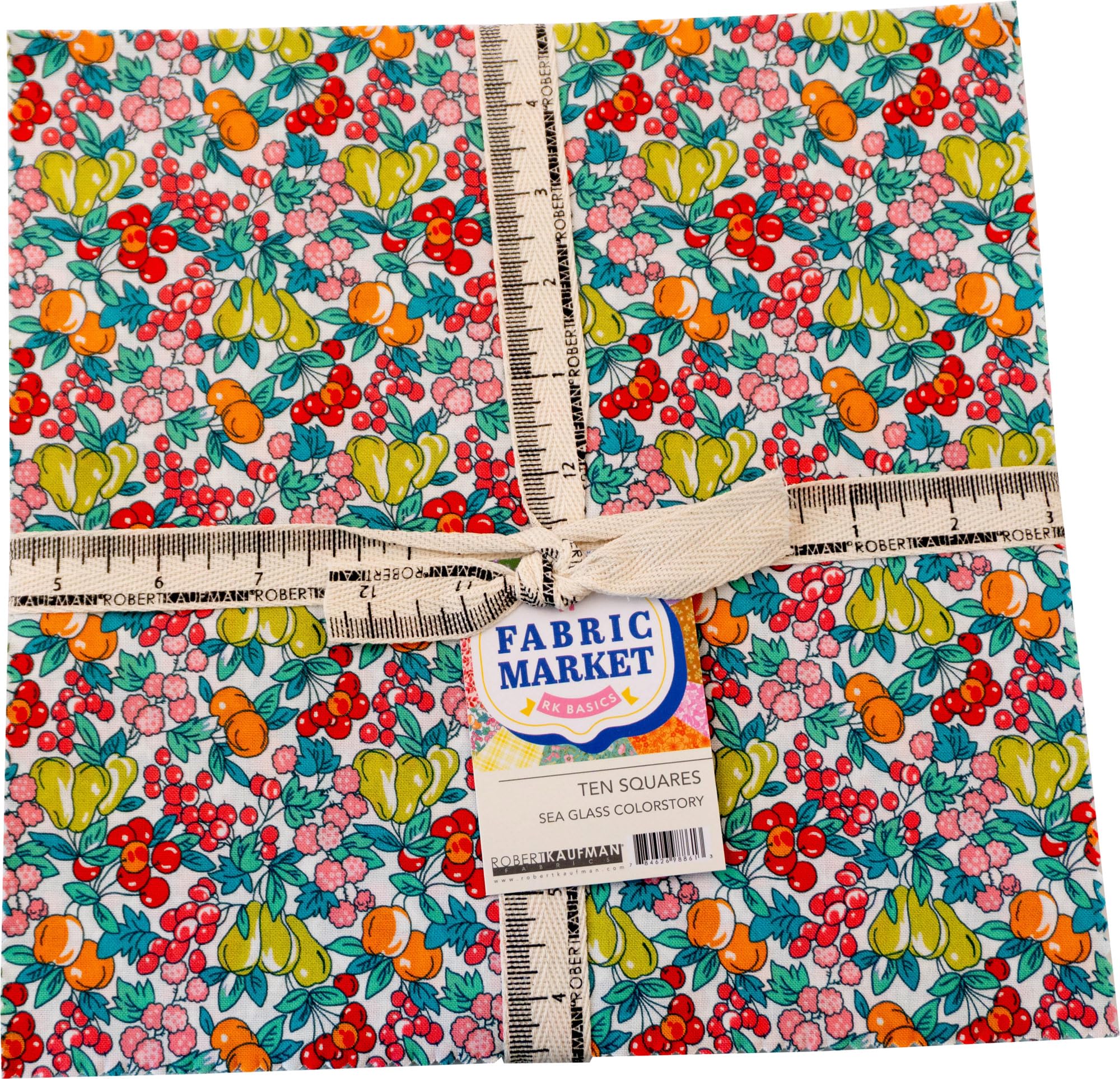 Flowerhouse Fabric Market Sea Glass 42 10-inch Squares Layer Cake Robert Kaufman TEN-1502-42