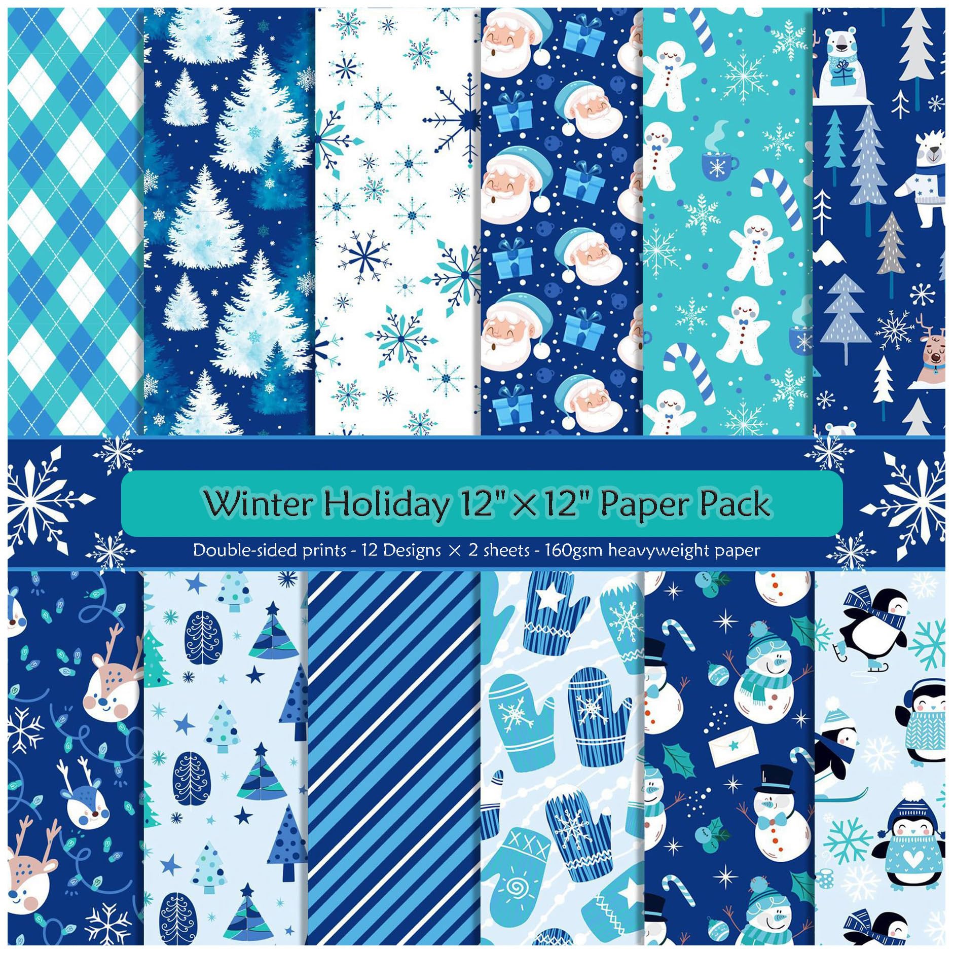Papier do scrapbookingu, 24 arkusze papieru kartonowego 12"x12", papier do wzorów do wydruków, papier dekoracyjny 160 g/m2 do tworzenia kartek, tło albumu fotograficznego