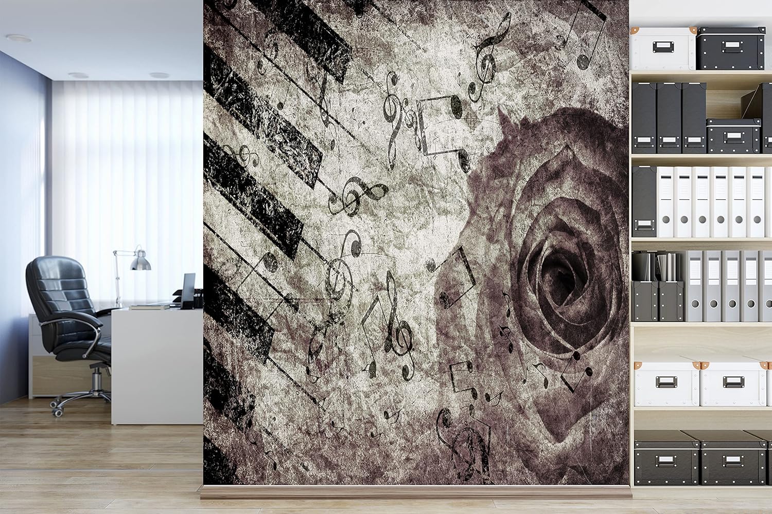 Antique Piano and RoseWall Mural Wallpaper Wall Art Peel