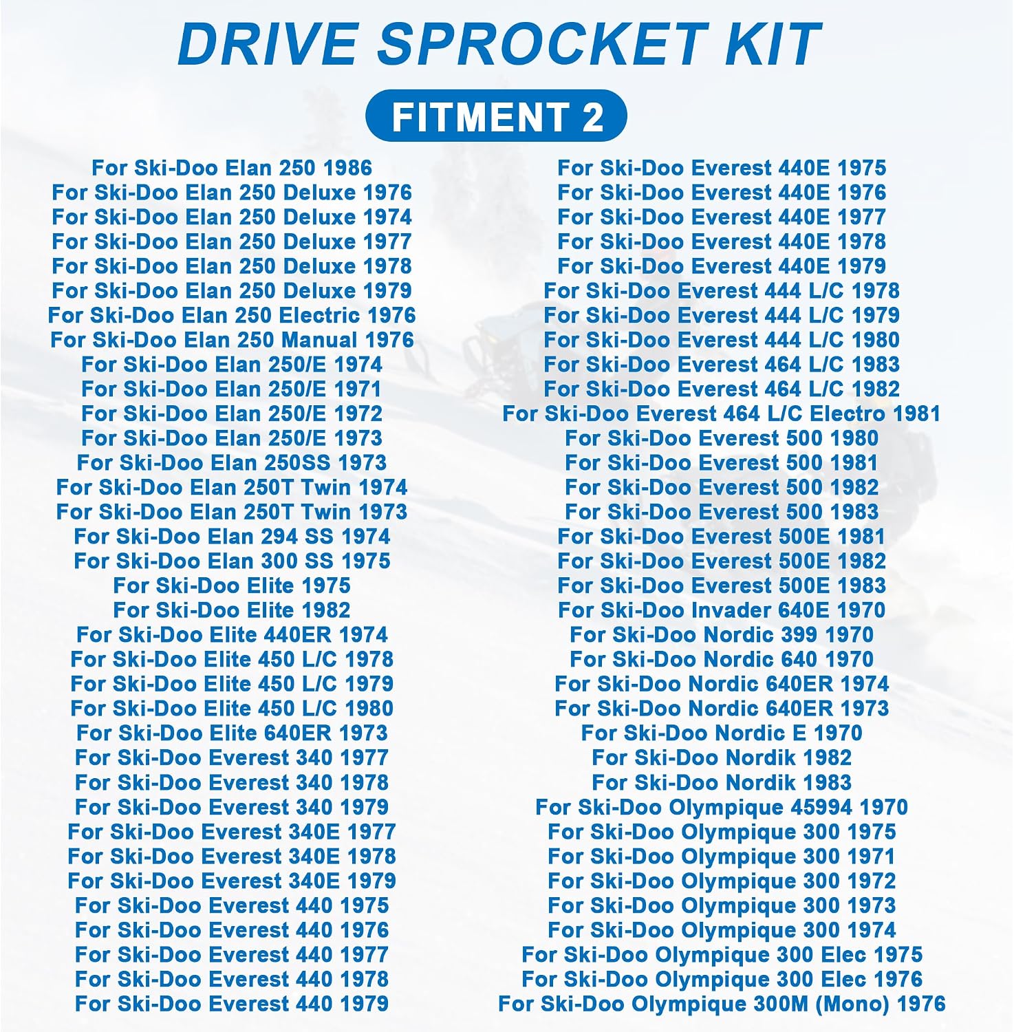 For Ski-doo Olympic Elan TNT Drive Sprocket Kit with Bearings Seals & Bolts & Nuts, Upgrade Replacement for Part #04-102