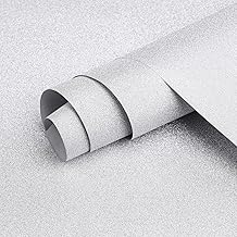 wishFIRE White Glitter Peel and Stick Wallpaper 17.3" x 120" Sparkly Contact Paper Gift Wrapping Paper Removable Self-Adhesive Wallpaper DIY Decorative for Bedroom Living Room