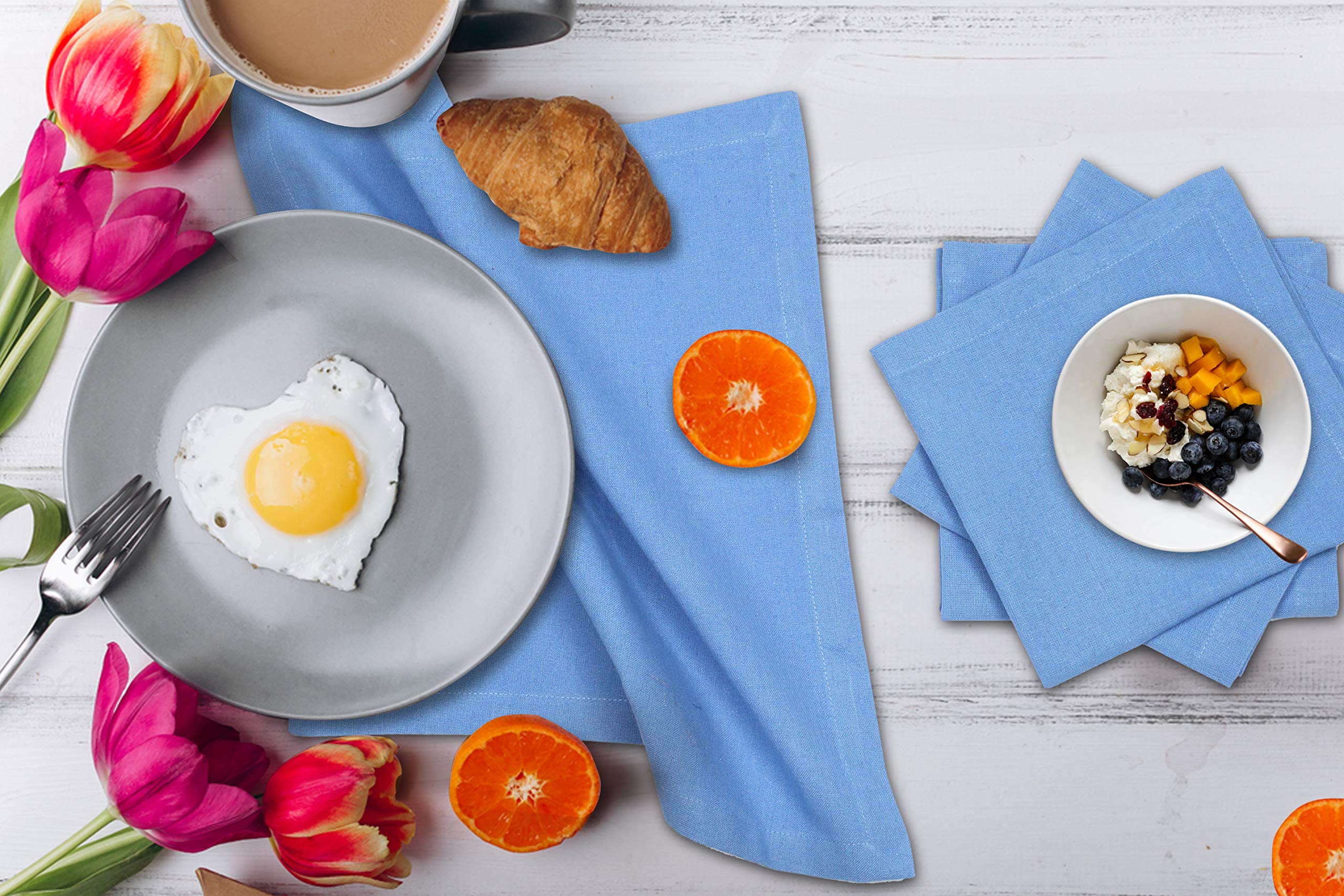 Lot De 12 Serviettes De Table Rectangulaires En Coton – Les Nappes